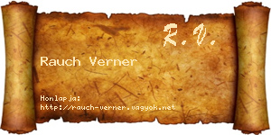 Rauch Verner névjegykártya